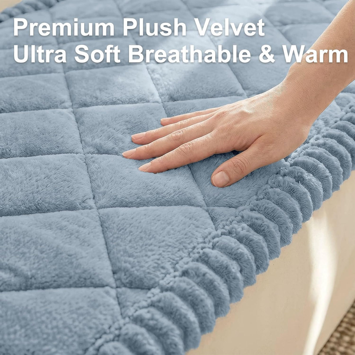 Non Slip Couch Cover for Dogs, Fuzzy Plush Pet Sofa Protector | Washable Furniture Cover for Large Dogs & Cats, Scratch & Dirt Resistant, For 2 Cushion Couch, Grey, 27.6"x59"