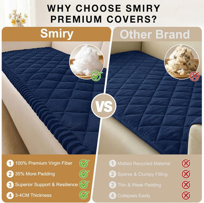 Non Slip Couch Cover for Dogs, Fuzzy Plush Pet Sofa Protector | Washable Furniture Cover for Large Dogs & Cats, Scratch & Dirt Resistant, For 2 Cushion Couch, Grey, 27.6"x59"