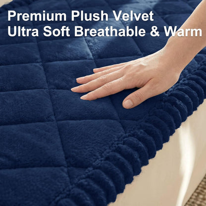 Non Slip Couch Cover for Dogs, Fuzzy Plush Pet Sofa Protector | Washable Furniture Cover for Large Dogs & Cats, Scratch & Dirt Resistant, For 2 Cushion Couch, Grey, 27.6"x59"