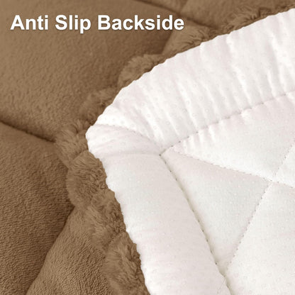 Non Slip Couch Cover for Dogs, Fuzzy Plush Pet Sofa Protector | Washable Furniture Cover for Large Dogs & Cats, Scratch & Dirt Resistant, For 2 Cushion Couch, Grey, 27.6"x59"