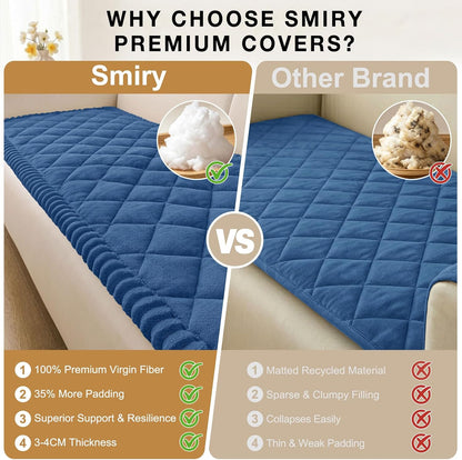 Non Slip Couch Cover for Dogs, Fuzzy Plush Pet Sofa Protector | Washable Furniture Cover for Large Dogs & Cats, Scratch & Dirt Resistant, For 2 Cushion Couch, Grey, 27.6"x59"