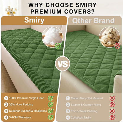 Non Slip Couch Cover for Dogs, Fuzzy Plush Pet Sofa Protector | Washable Furniture Cover for Large Dogs & Cats, Scratch & Dirt Resistant, For 2 Cushion Couch, Grey, 27.6"x59"