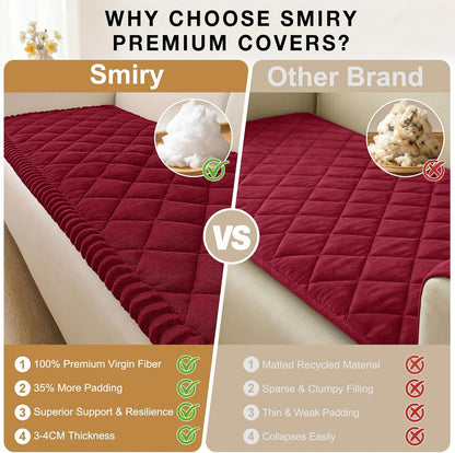 Non Slip Couch Cover for Dogs, Fuzzy Plush Pet Sofa Protector | Washable Furniture Cover for Large Dogs & Cats, Scratch & Dirt Resistant, For 2 Cushion Couch, Grey, 27.6"x59"
