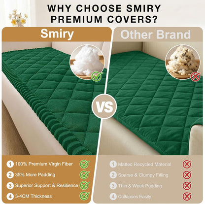 Non Slip Couch Cover for Dogs, Fuzzy Plush Pet Sofa Protector | Washable Furniture Cover for Large Dogs & Cats, Scratch & Dirt Resistant, For 2 Cushion Couch, Grey, 27.6"x59"