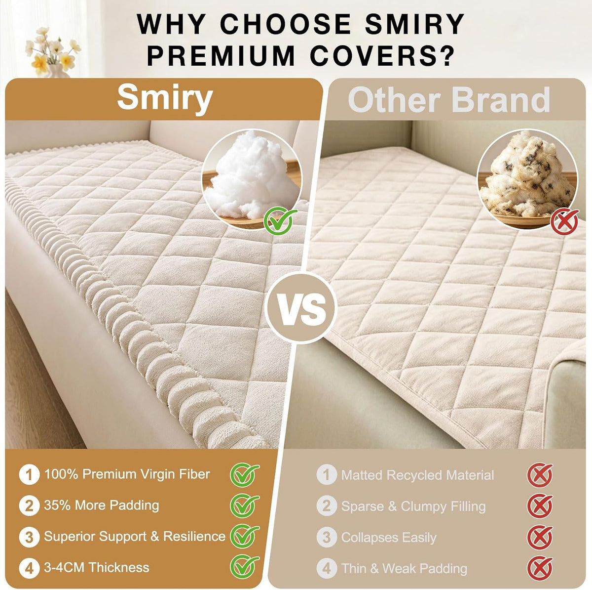 Non Slip Couch Cover for Dogs, Fuzzy Plush Pet Sofa Protector | Washable Furniture Cover for Large Dogs & Cats, Scratch & Dirt Resistant, For 2 Cushion Couch, Grey, 27.6"x59"