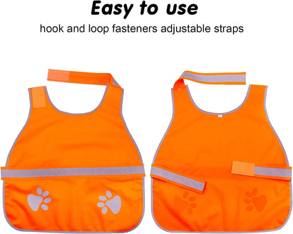 2 Pcs Reflective Dog Vest Adjustable Safety Vest,M,Orange, Yellow