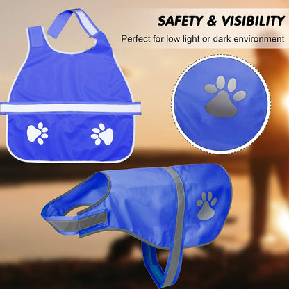 2 Pcs Reflective Dog Vest Adjustable Safety Vest,M,Orange, Yellow