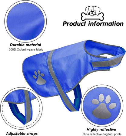 2 Pcs Reflective Dog Vest Adjustable Safety Vest,M,Orange, Yellow