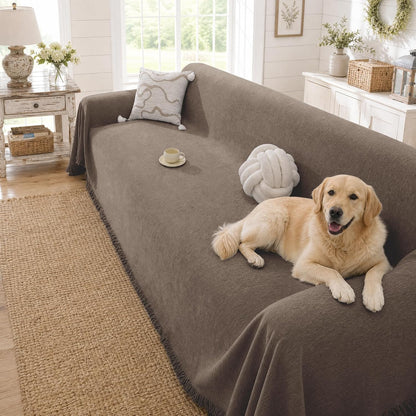 Chenille Couch Cover for Dogs Washable Boho Throw Blanket Washable