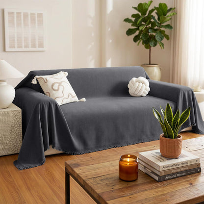 Chenille Couch Cover for Dogs Washable Boho Throw Blanket Washable