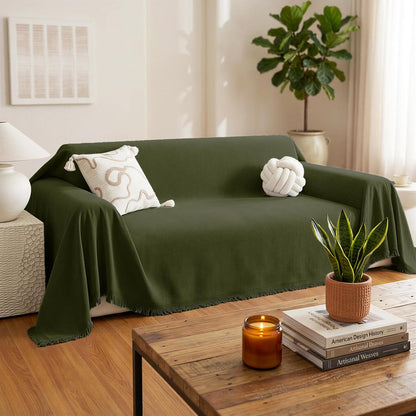 Chenille Couch Cover for Dogs Washable Boho Throw Blanket Washable