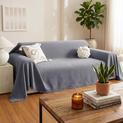 Chenille Couch Cover for Dogs Washable Boho Throw Blanket Washable