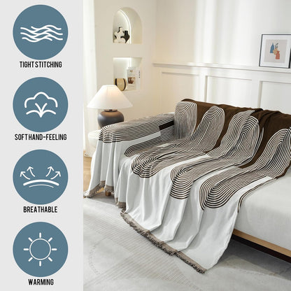 Chenille Couch Cover for Dogs Washable Boho Throw Blanket Washable