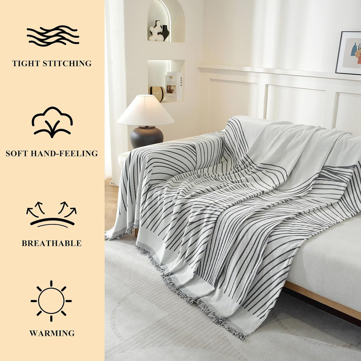 Chenille Couch Cover for Dogs Washable Boho Throw Blanket Washable