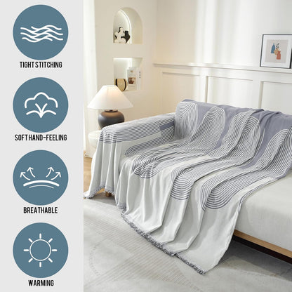 Chenille Couch Cover for Dogs Washable Boho Throw Blanket Washable