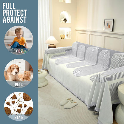 Chenille Couch Cover for Dogs Washable Boho Throw Blanket Washable