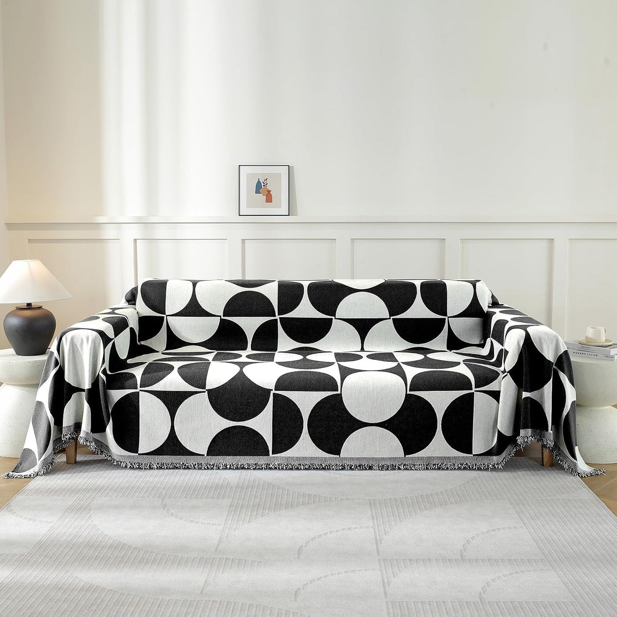 Chenille Couch Cover for Dogs Washable Boho Throw Blanket Washable