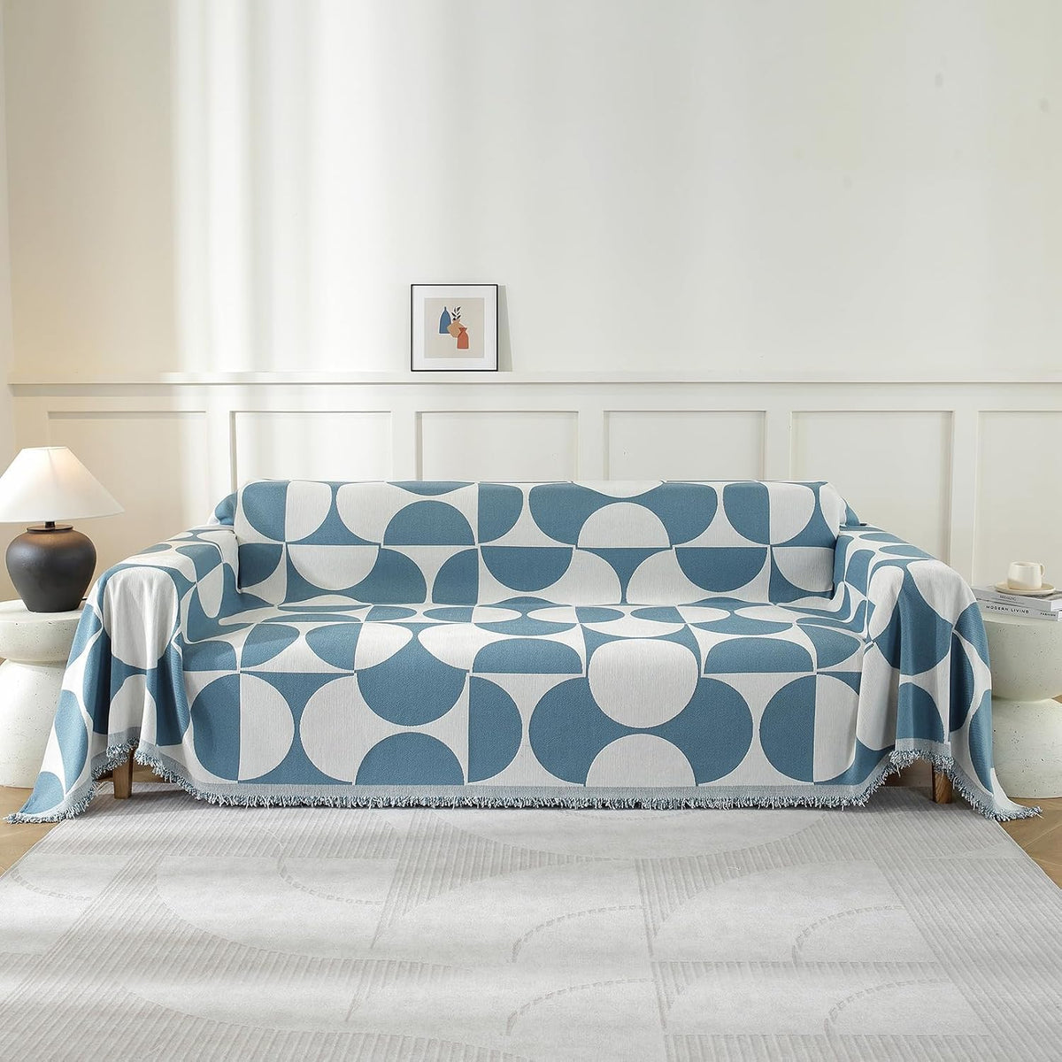 Chenille Couch Cover for Dogs Washable Boho Throw Blanket Washable