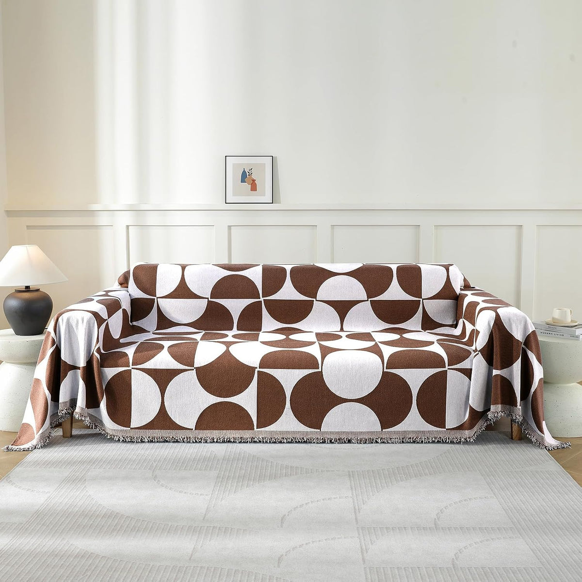 Chenille Couch Cover for Dogs Washable Boho Throw Blanket Washable