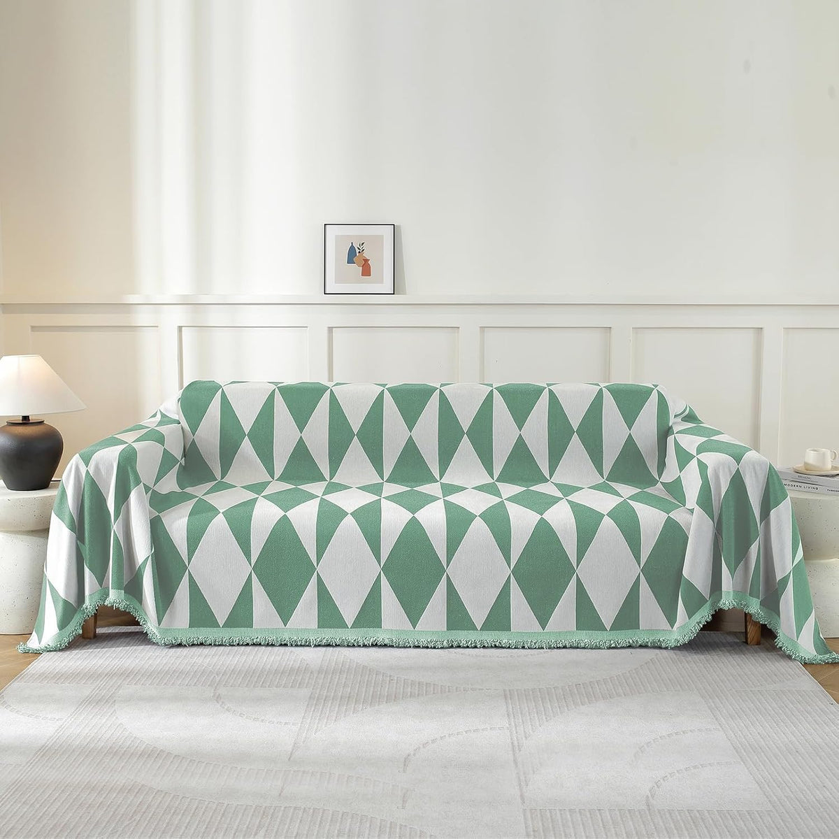 Chenille Couch Cover for Dogs Washable Boho Throw Blanket Washable