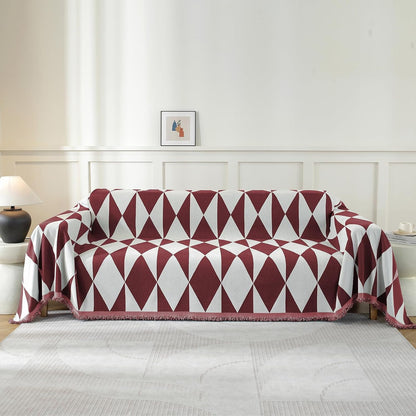 Chenille Couch Cover for Dogs Washable Boho Throw Blanket Washable