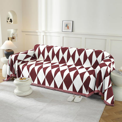 Chenille Couch Cover for Dogs Washable Boho Throw Blanket Washable
