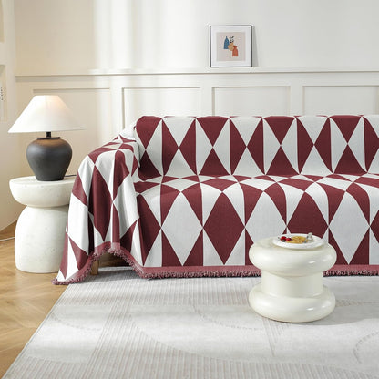Chenille Couch Cover for Dogs Washable Boho Throw Blanket Washable