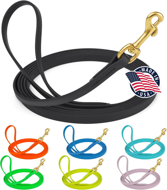 Biothane Working Lead for Dogs 6ft Black - Colors C