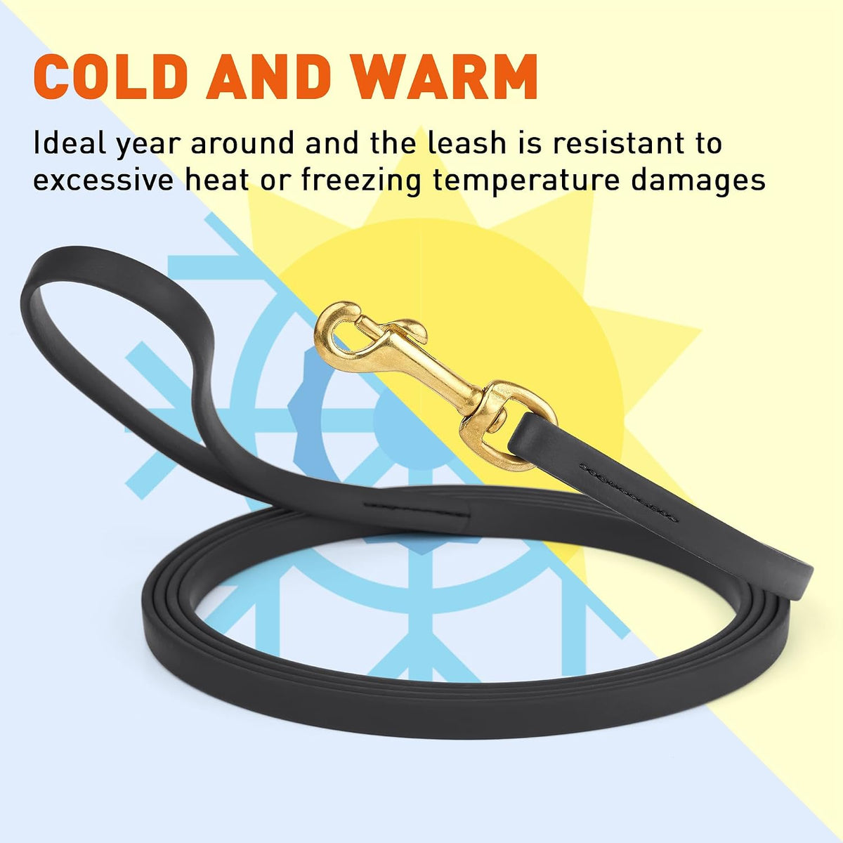 Biothane Working Lead for Dogs 6ft Black - Colors C