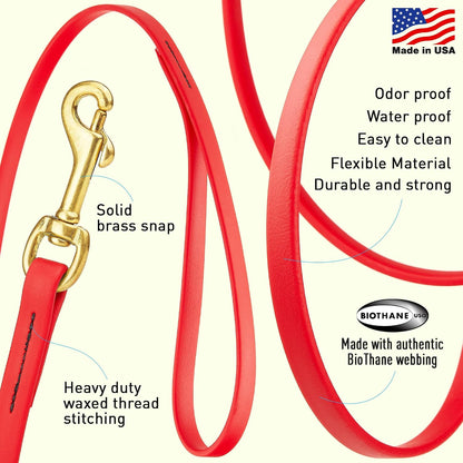 Biothane Working Lead for Dogs 6ft Black - Colors C