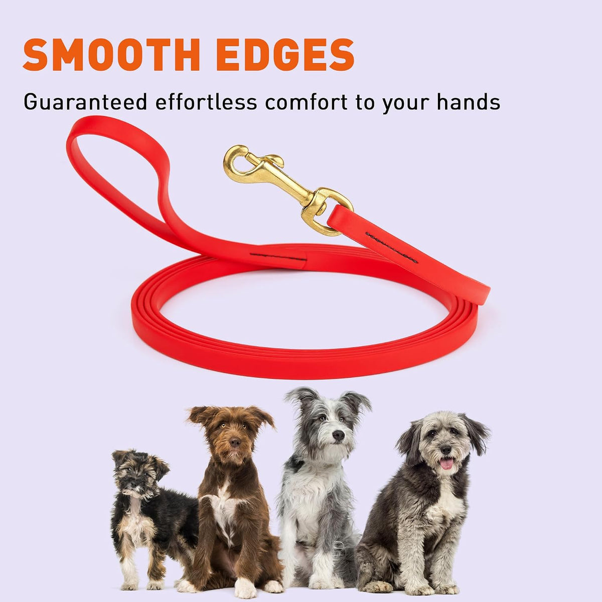 Biothane Working Lead for Dogs 6ft Black - Colors C
