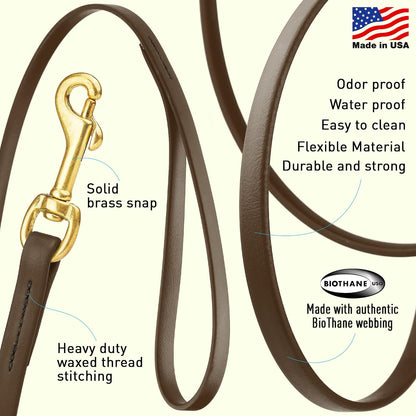 Biothane Working Lead for Dogs 6ft Black - Colors C