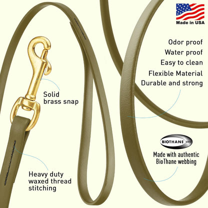 Biothane Working Lead for Dogs 6ft Black - Colors C