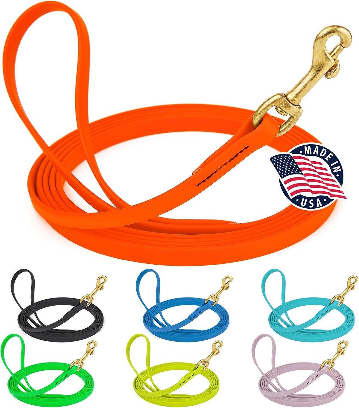 Biothane Working Lead for Dogs 6ft Black - Colors C
