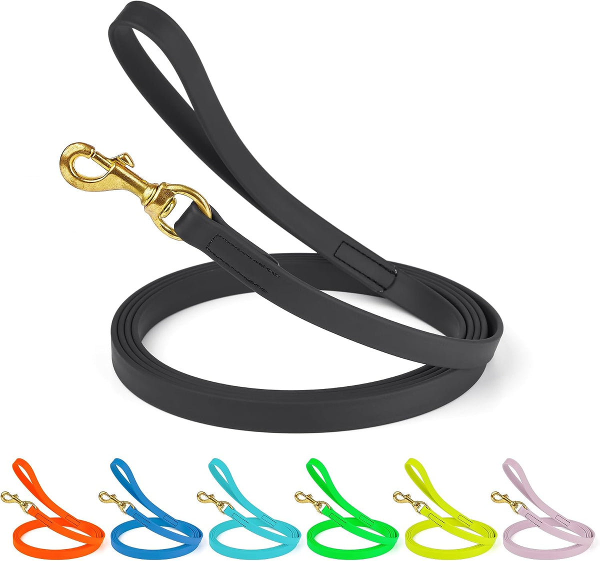 Biothane Working Lead for Dogs 6ft Black - Colors C