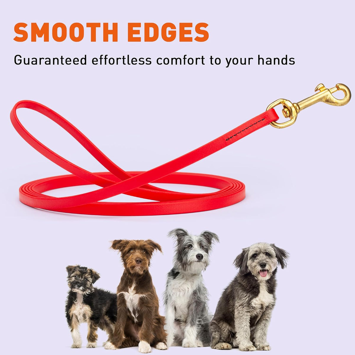 Biothane Working Lead for Dogs 6ft Black - Colors C