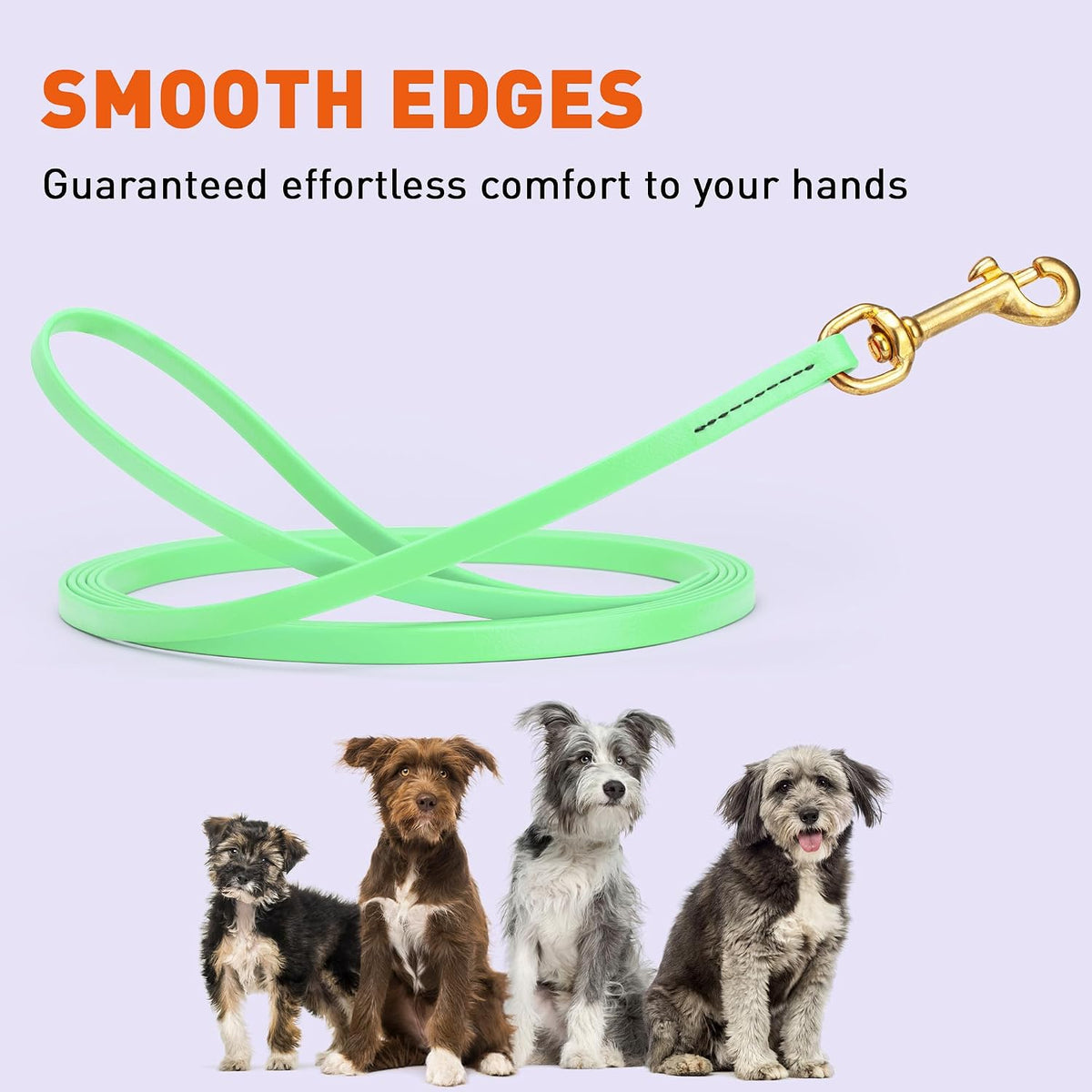 Biothane Working Lead for Dogs 6ft Black - Colors C