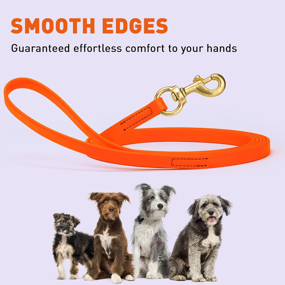 Biothane Working Lead for Dogs 6ft Black - Colors C