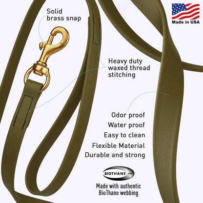 Biothane Working Lead for Dogs 6ft Black - Colors C