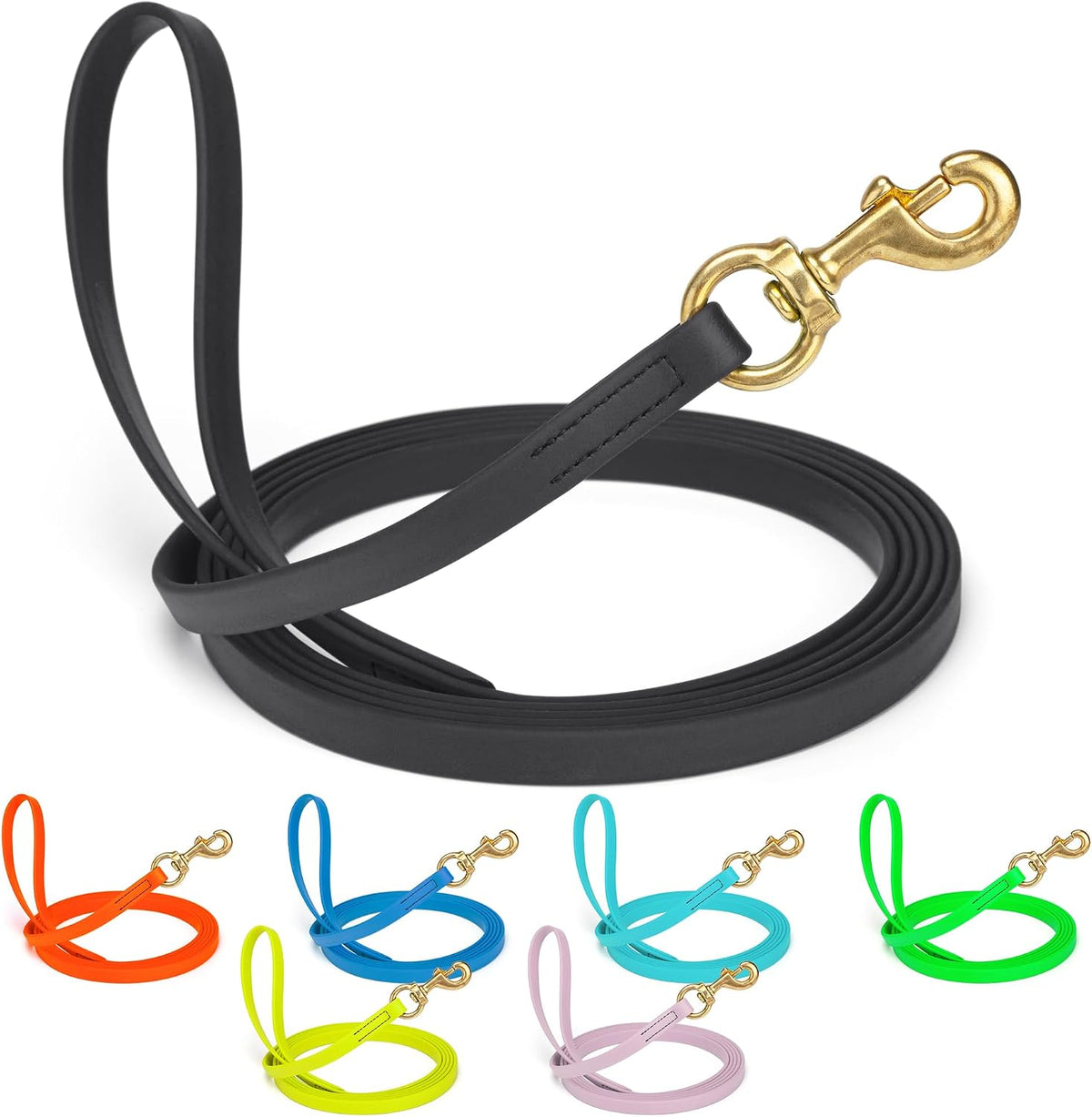 Biothane Working Lead for Dogs 6ft Black - Colors C