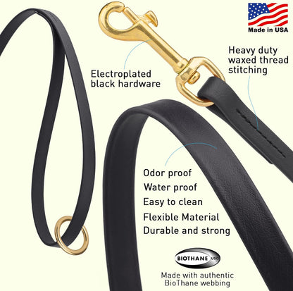 Biothane Working Lead for Dogs 6ft Black - Colors C