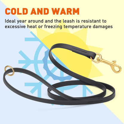 Biothane Working Lead for Dogs 6ft Black - Colors C