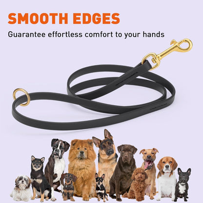 Biothane Working Lead for Dogs 6ft Black - Colors C