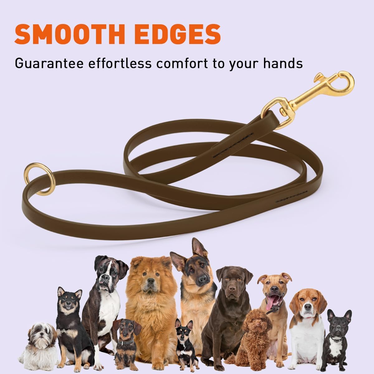 Biothane Working Lead for Dogs 6ft Black - Colors C