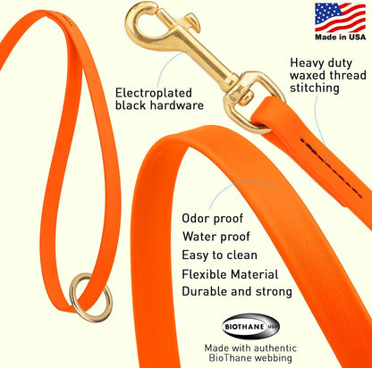 Biothane Working Lead for Dogs 6ft Black - Colors C