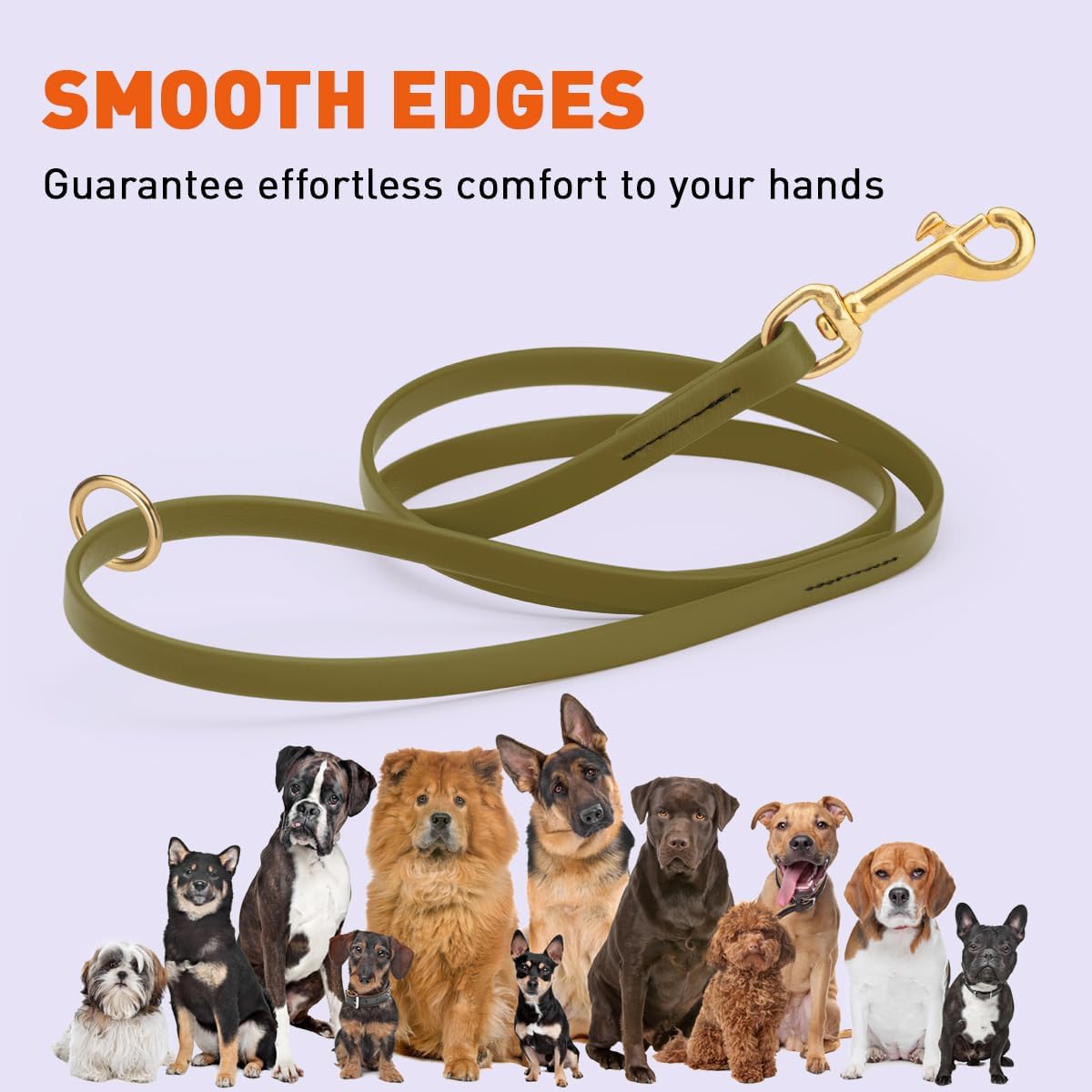 Biothane Working Lead for Dogs 6ft Black - Colors C