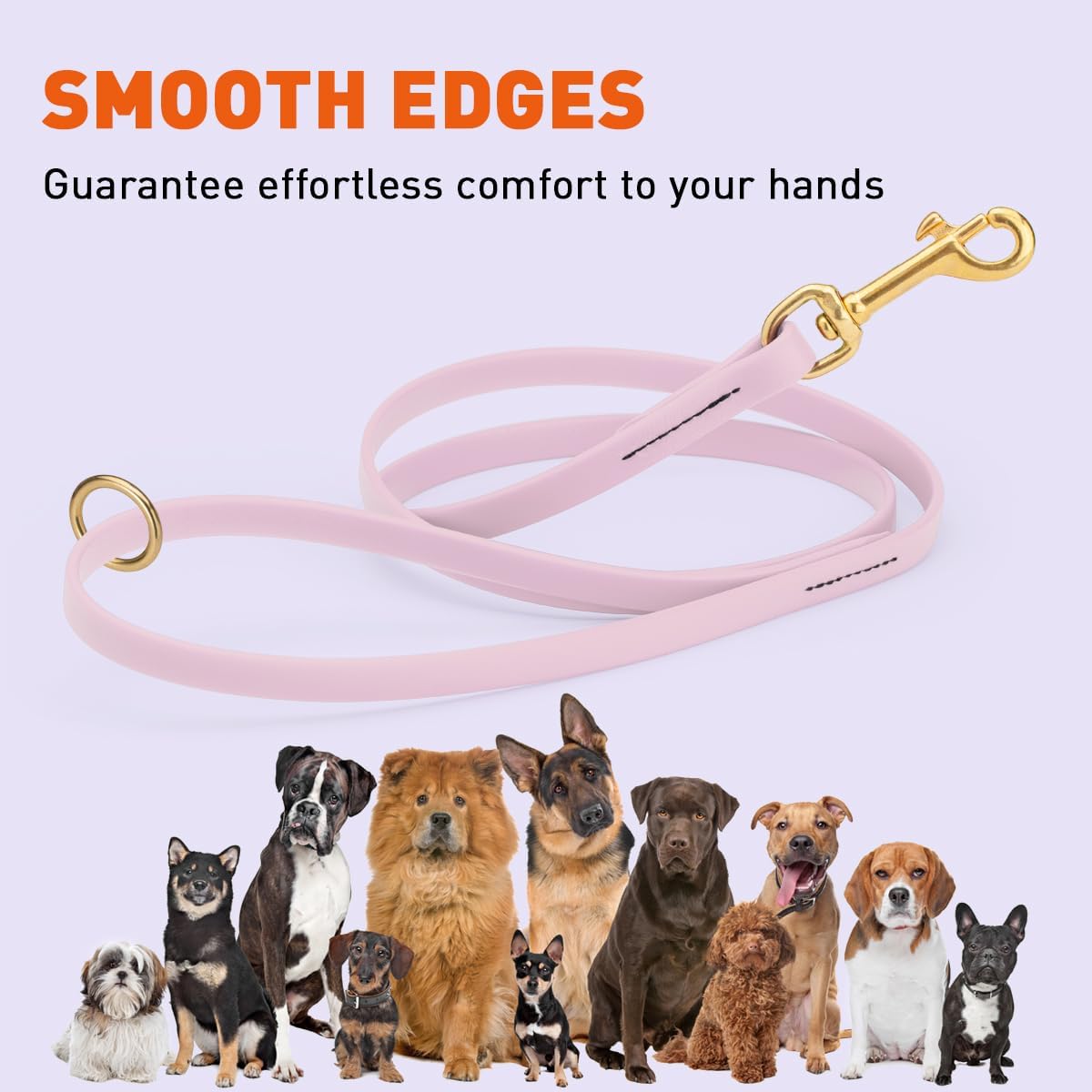 Biothane Working Lead for Dogs 6ft Black - Colors C