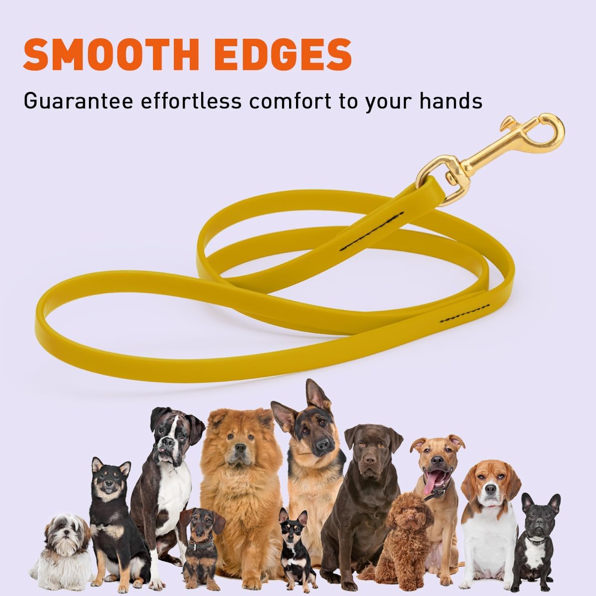 Biothane Working Lead for Dogs 6ft Black - Colors C