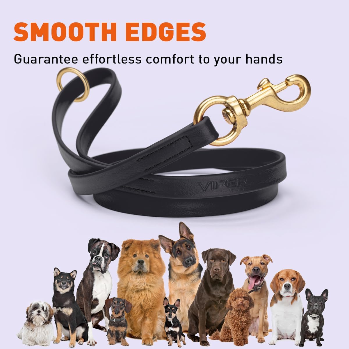 Biothane Working Lead for Dogs 6ft Black - Colors C