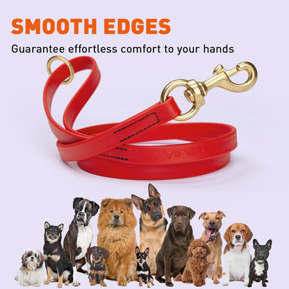 Biothane Working Lead for Dogs 6ft Black - Colors C